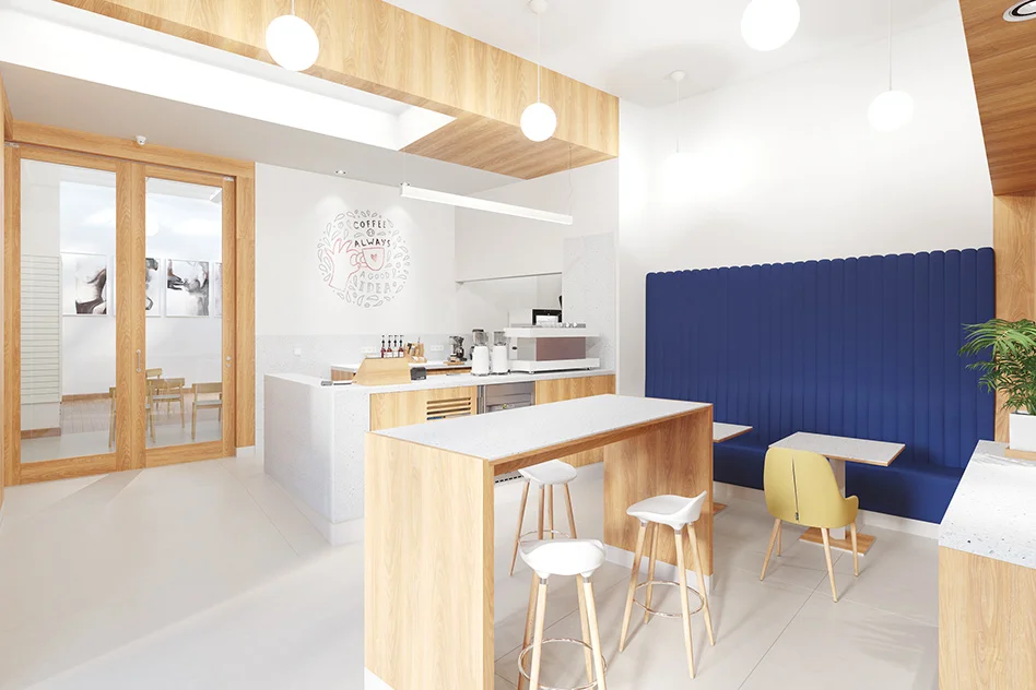 tone màu thiết kế quán cafe