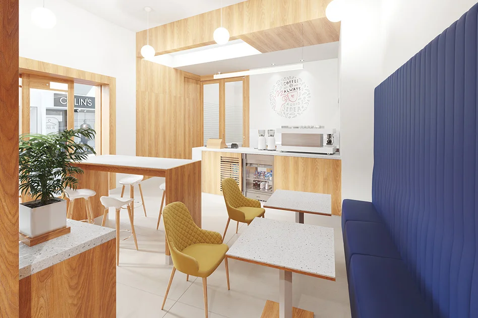 tone màu thiết kế quán cafe