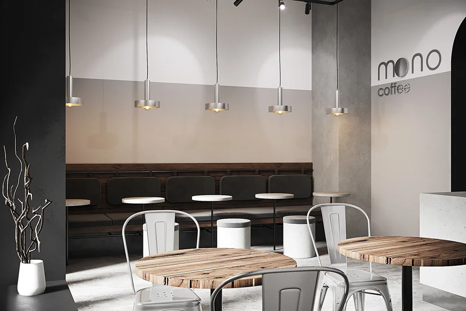 tone màu thiết kế quán cafe