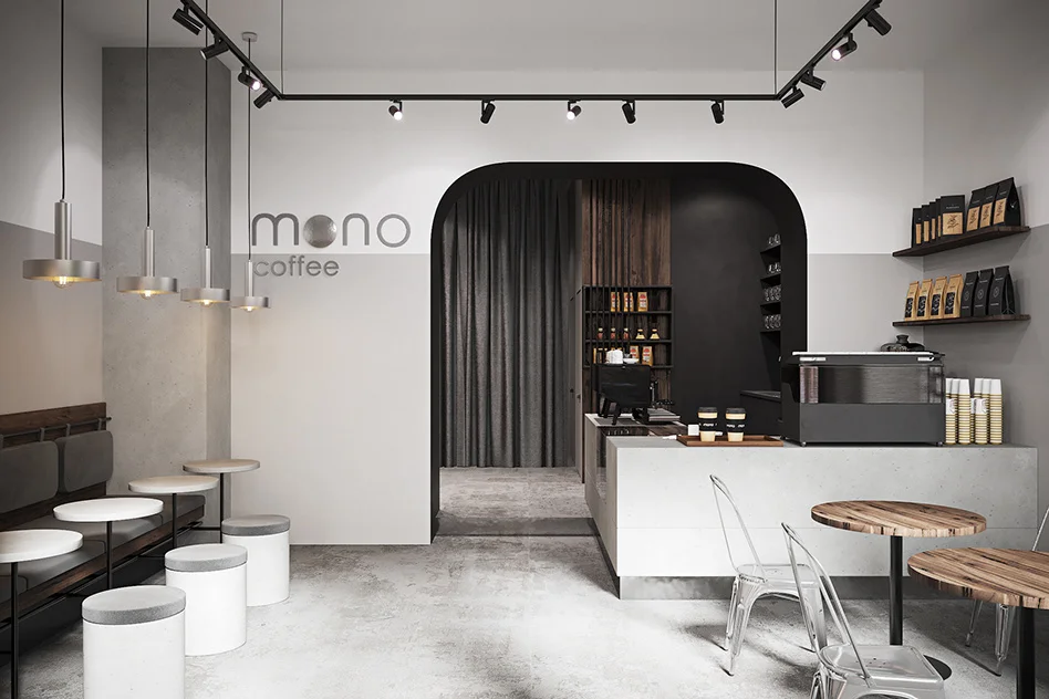 tone màu thiết kế quán cafe