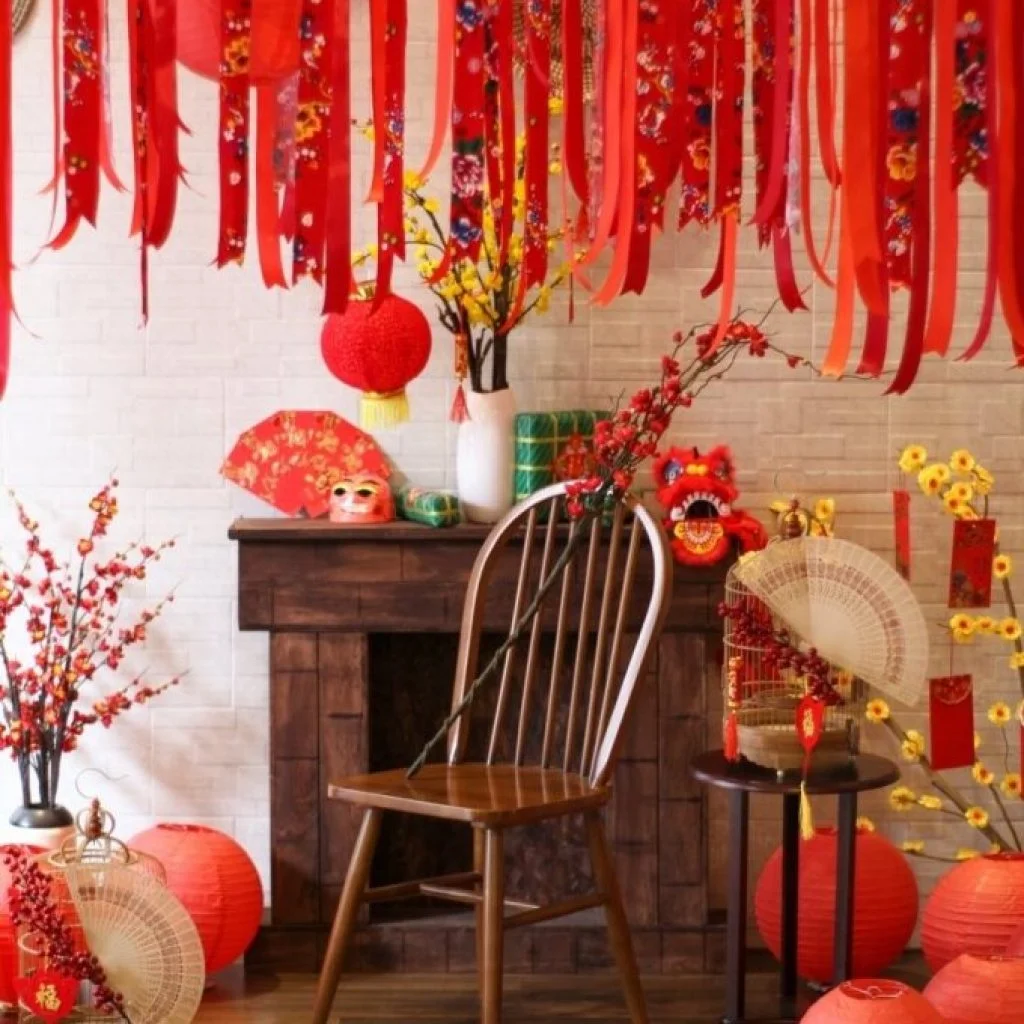 trang trí tết quán cà phê